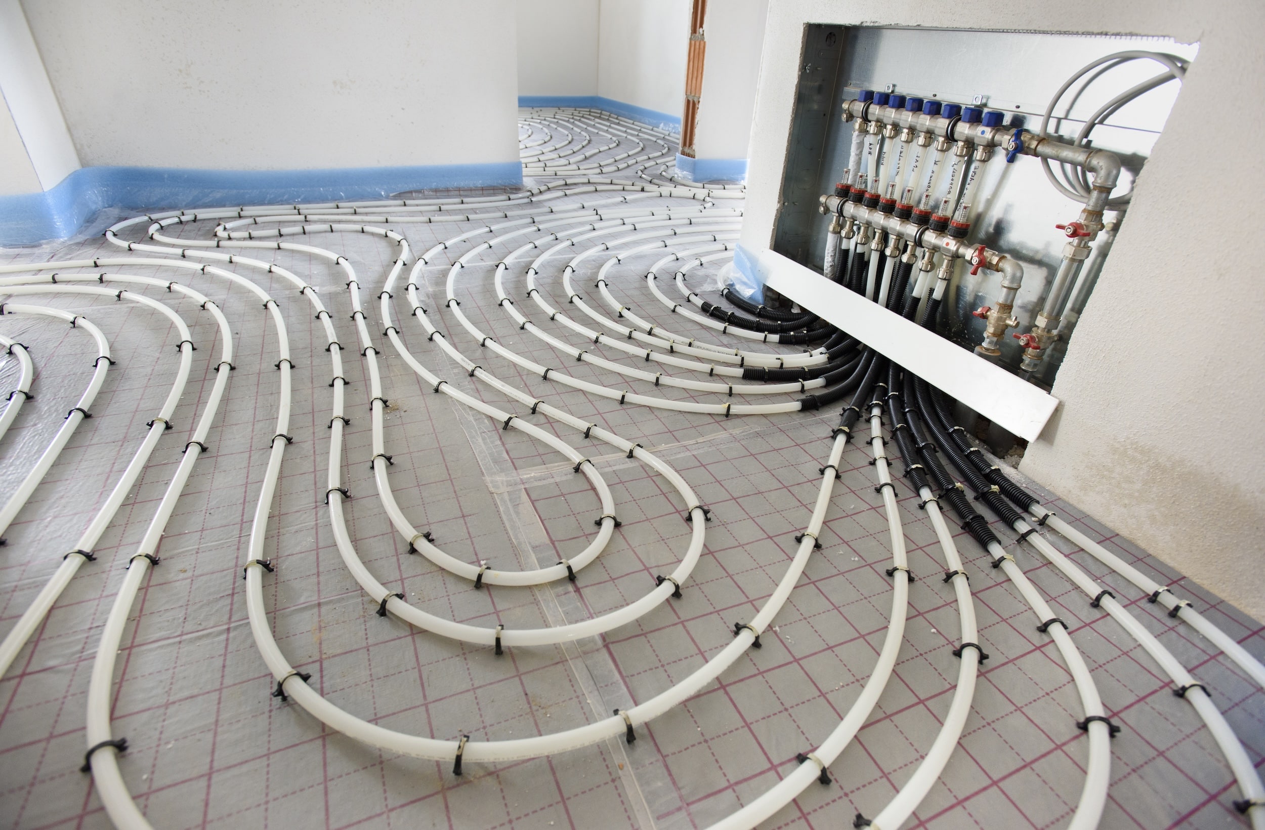 underfloor,heating,in,construction,of,new,residential,house